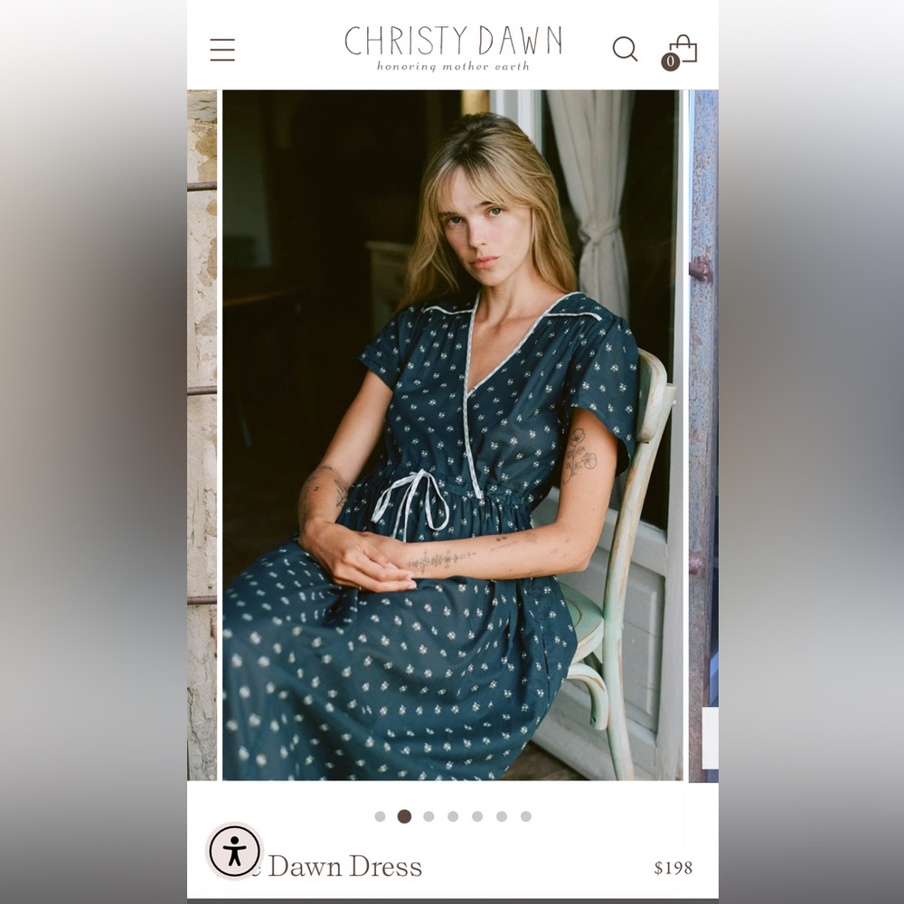 Only worn once Christy Dawn Dress in Blueberry dot! XS!